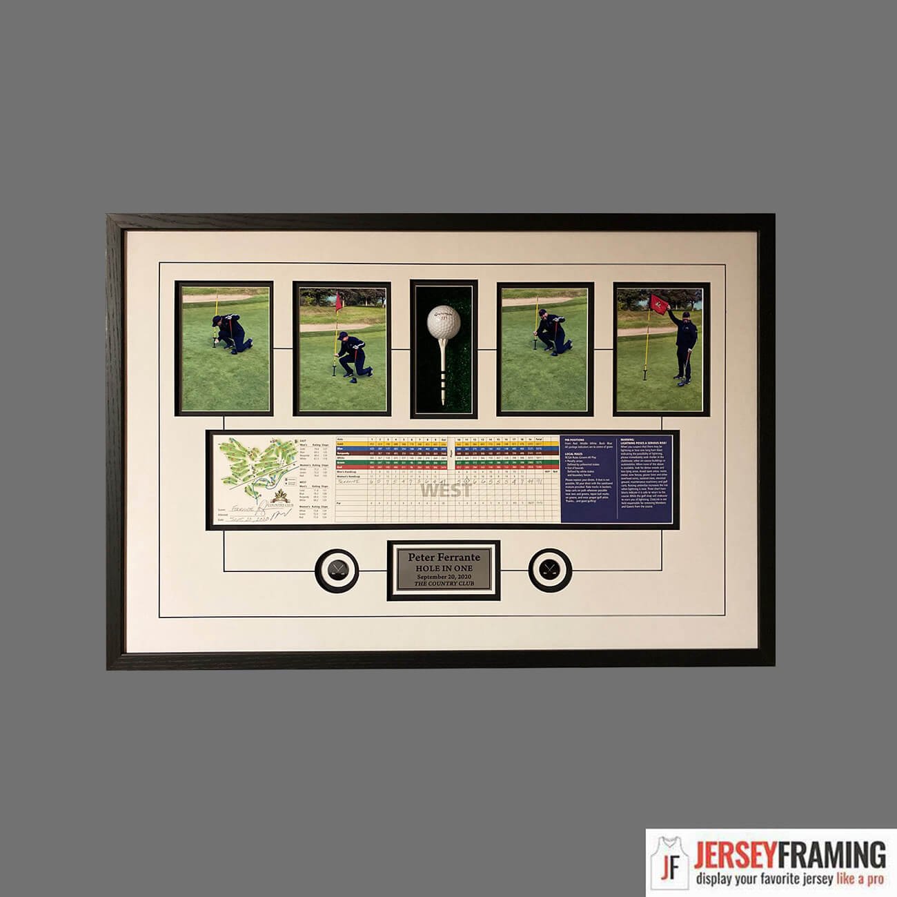 Golf memorabilia shadowbox