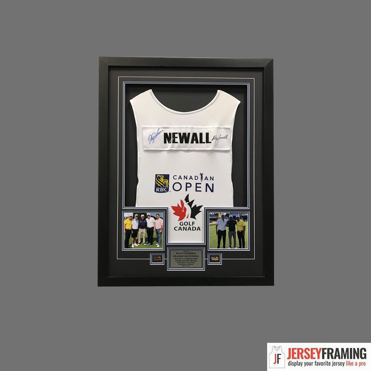 Golf flag frame for personal golf memories