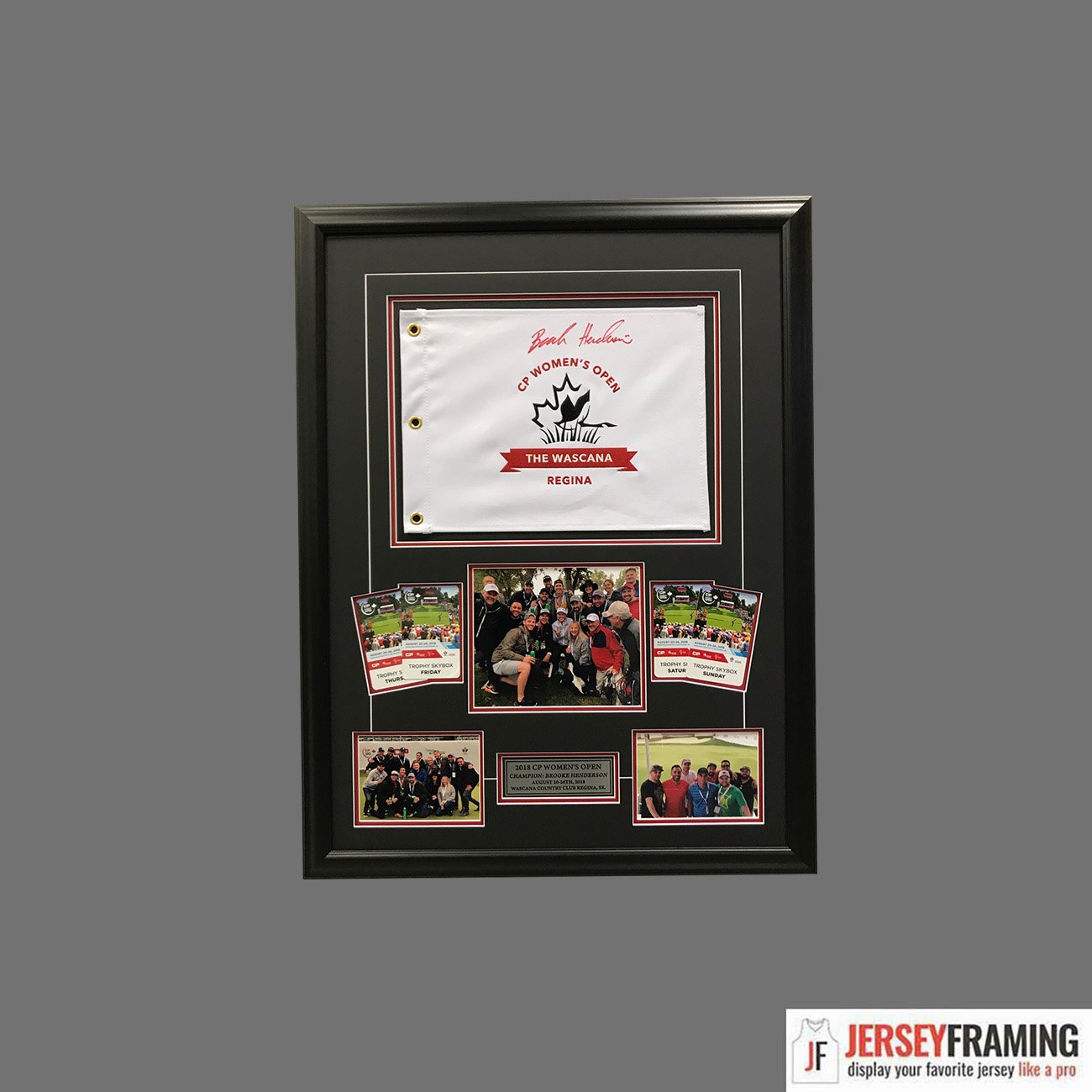 Personal golf memorabilia framing