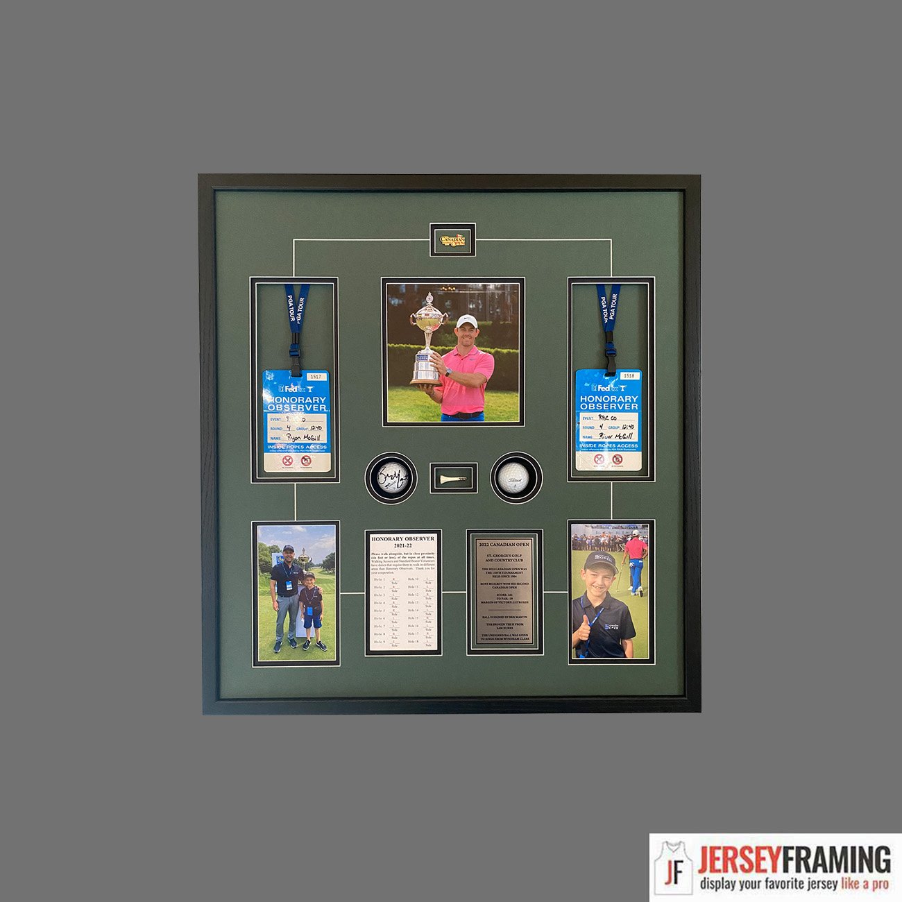 Hole in one display for golf enthusiasts