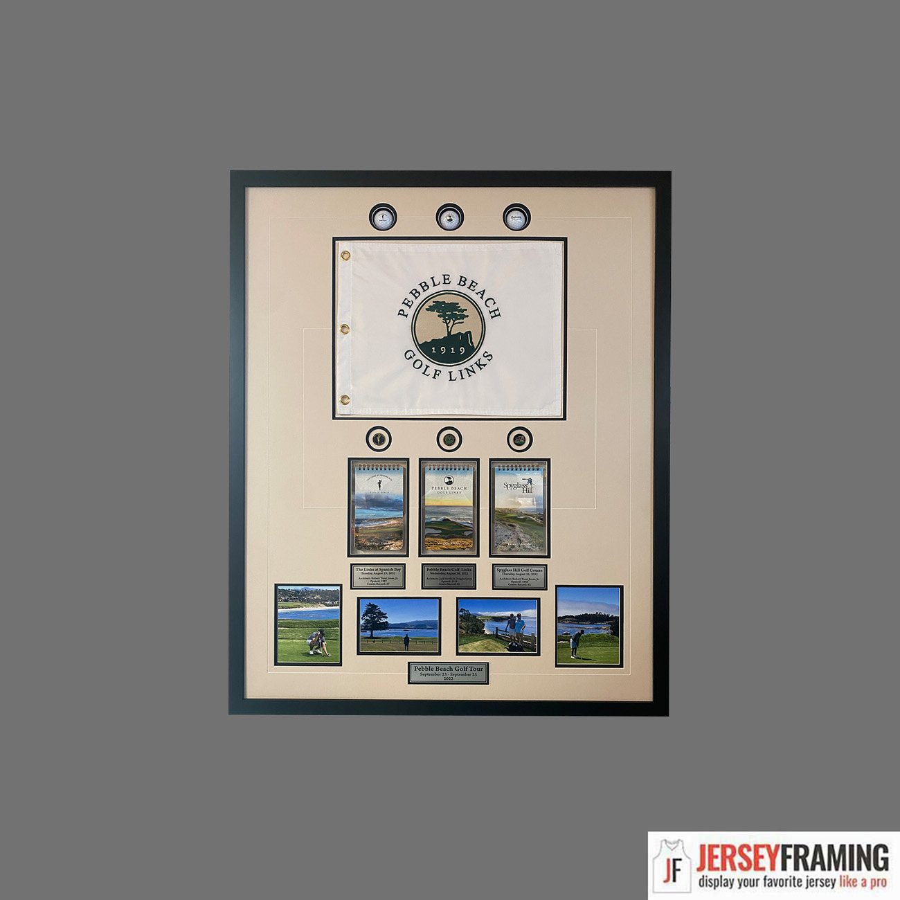 Golf flag frame for personal golf trips